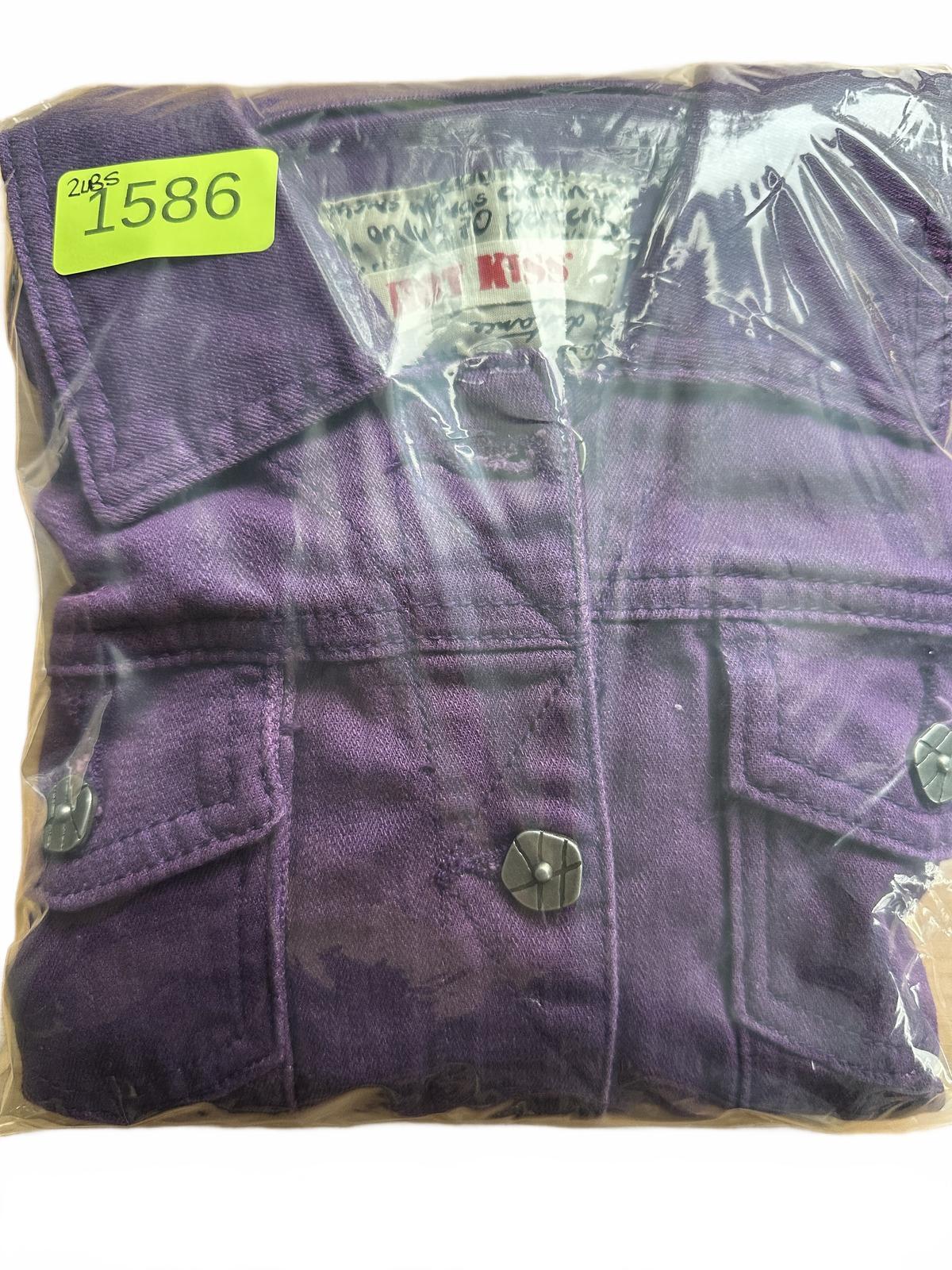 Hot Kiss Purple Denim Jacket Classic Streetwear Outerwear
