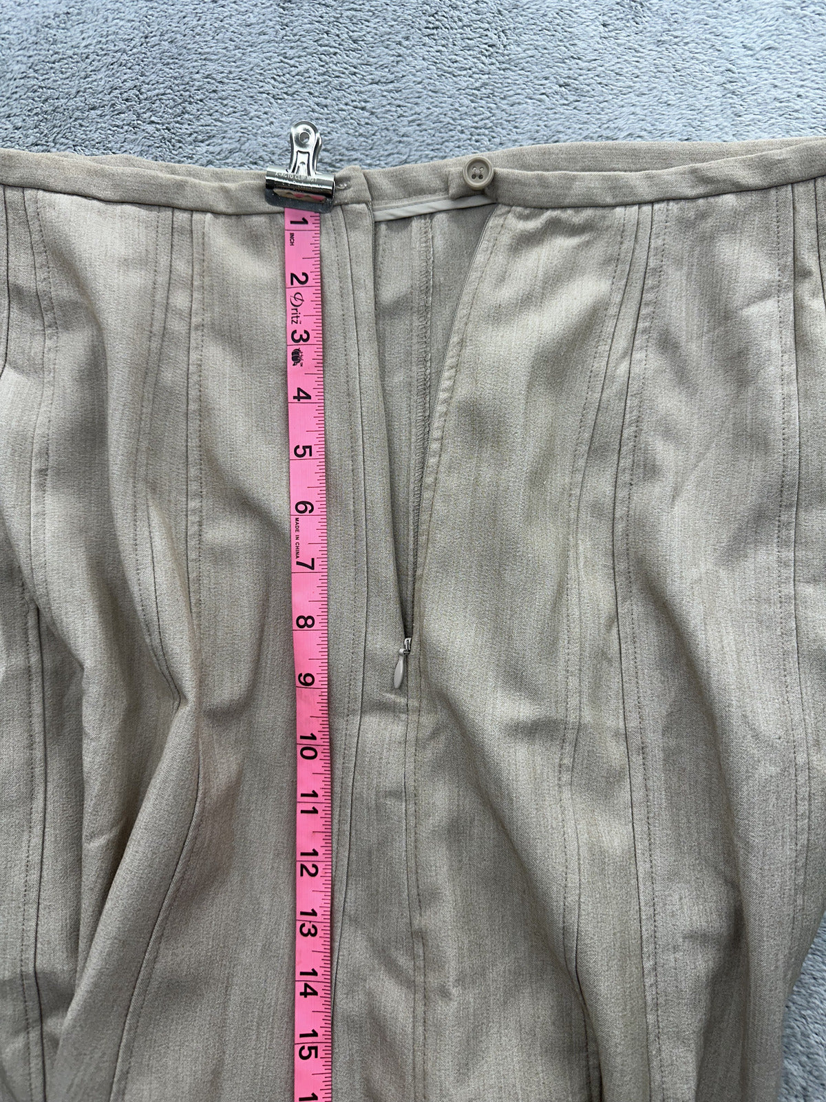 dressbarn Beige Flared Midi Skirt Classic Casual Chic Everyday Wear