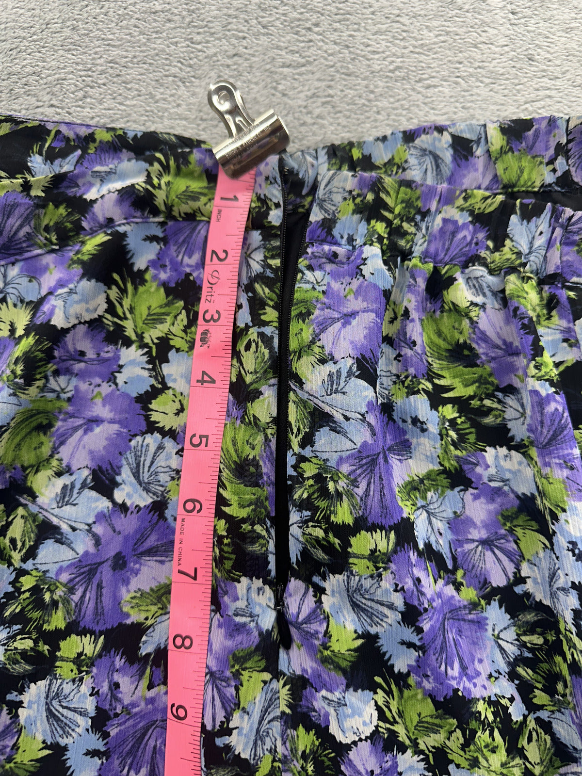 Covington Vintage Inspired Floral Midi Skirt Purple Green A Line