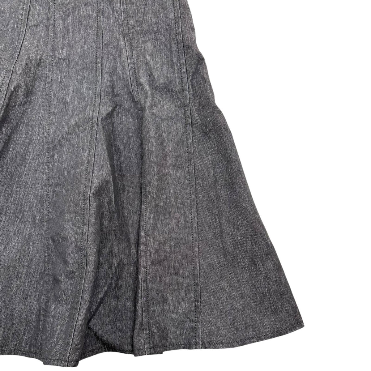 Zac & Rachel 90s Minimalist Dark Academia Charcoal Gored Midi Skirt