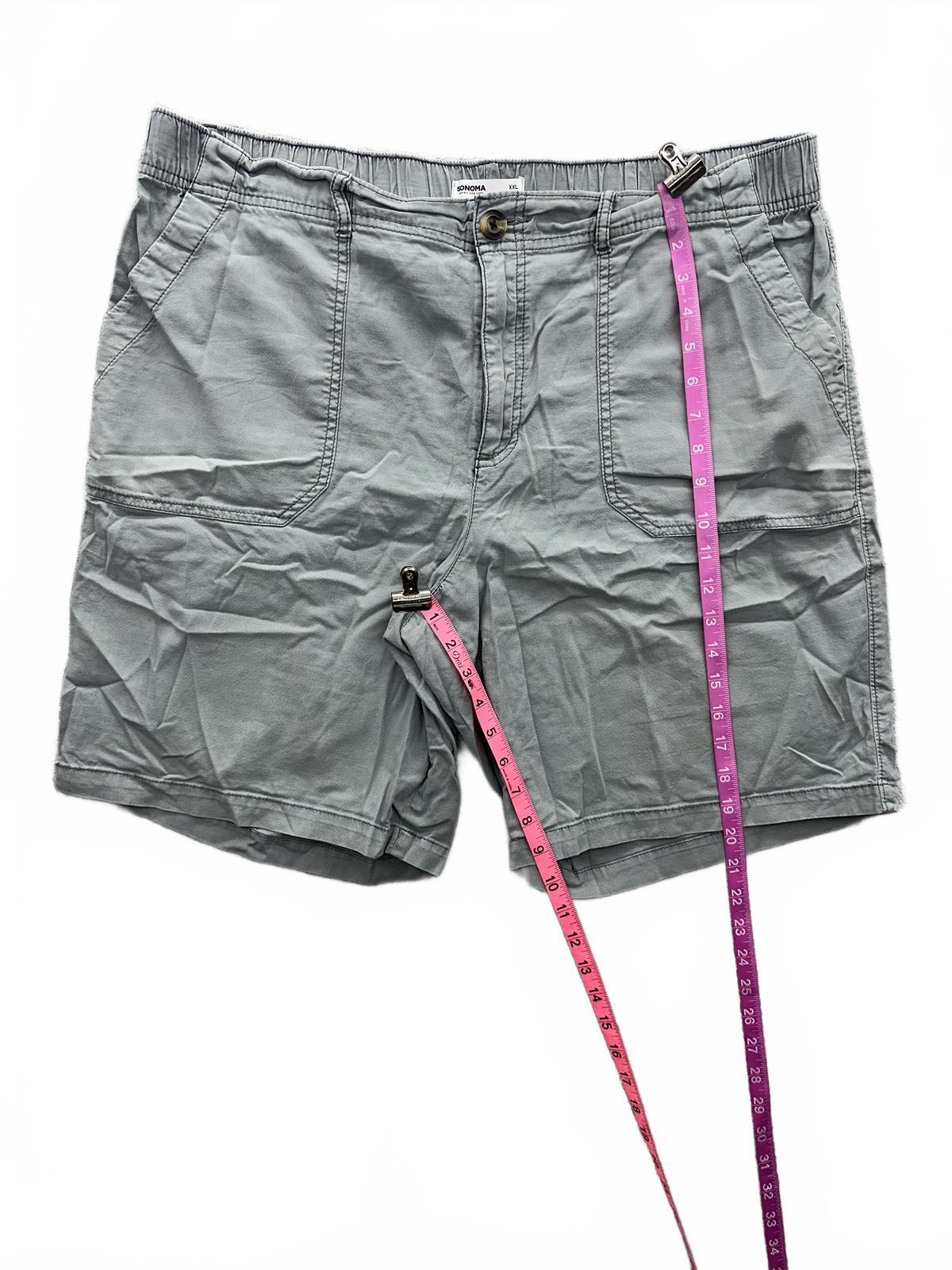 Sonoma Gray Cargo Shorts Elastic Waistband Casual