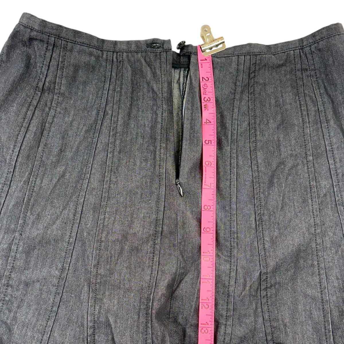 Zac & Rachel 90s Minimalist Dark Academia Charcoal Gored Midi Skirt