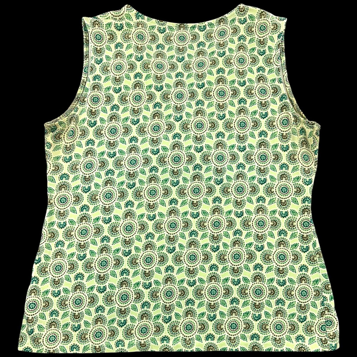 Croft & Barrow Green Geometric Medallion Surplice Tank