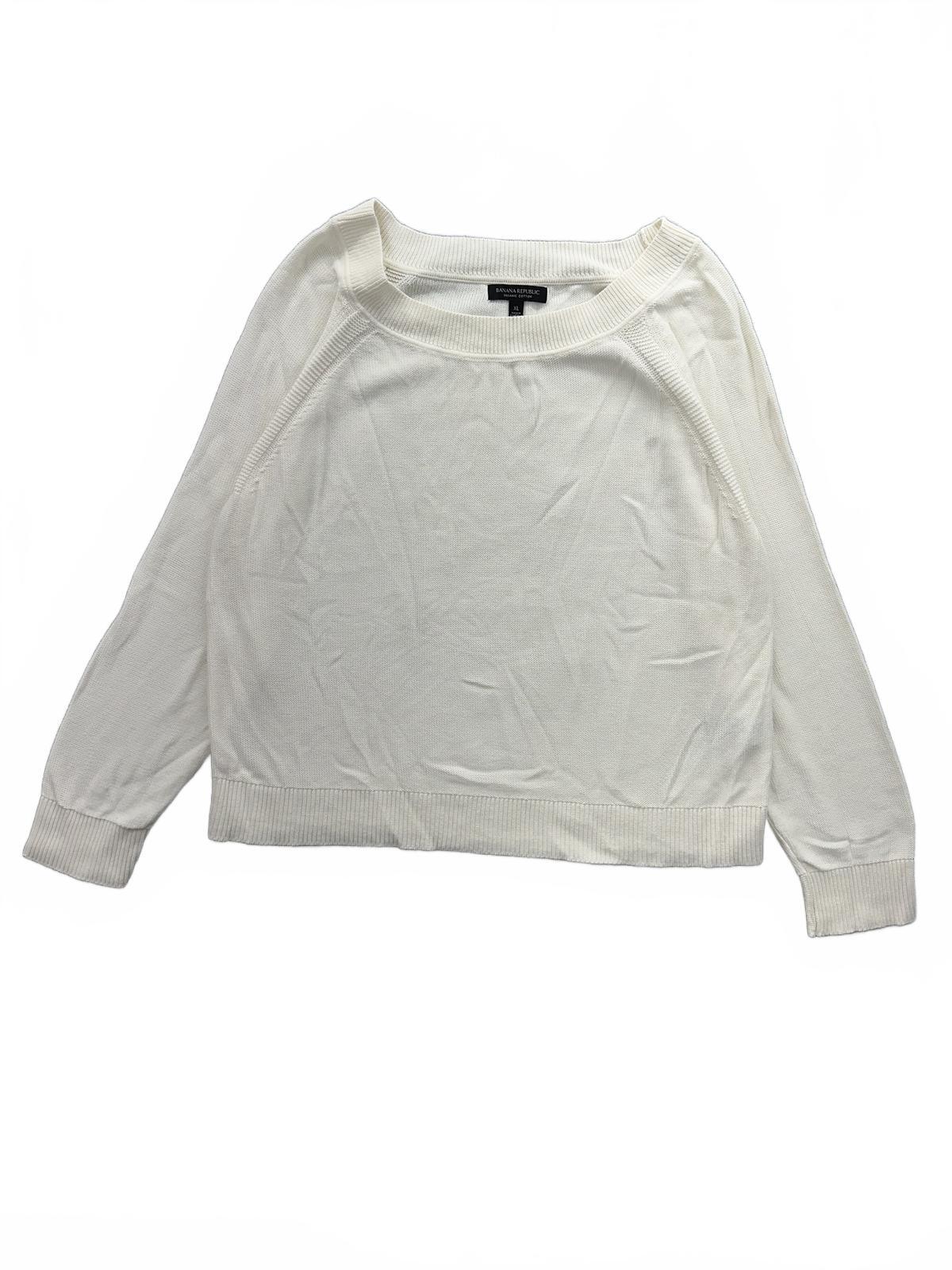 Banana Republic White Sweater Minimalist