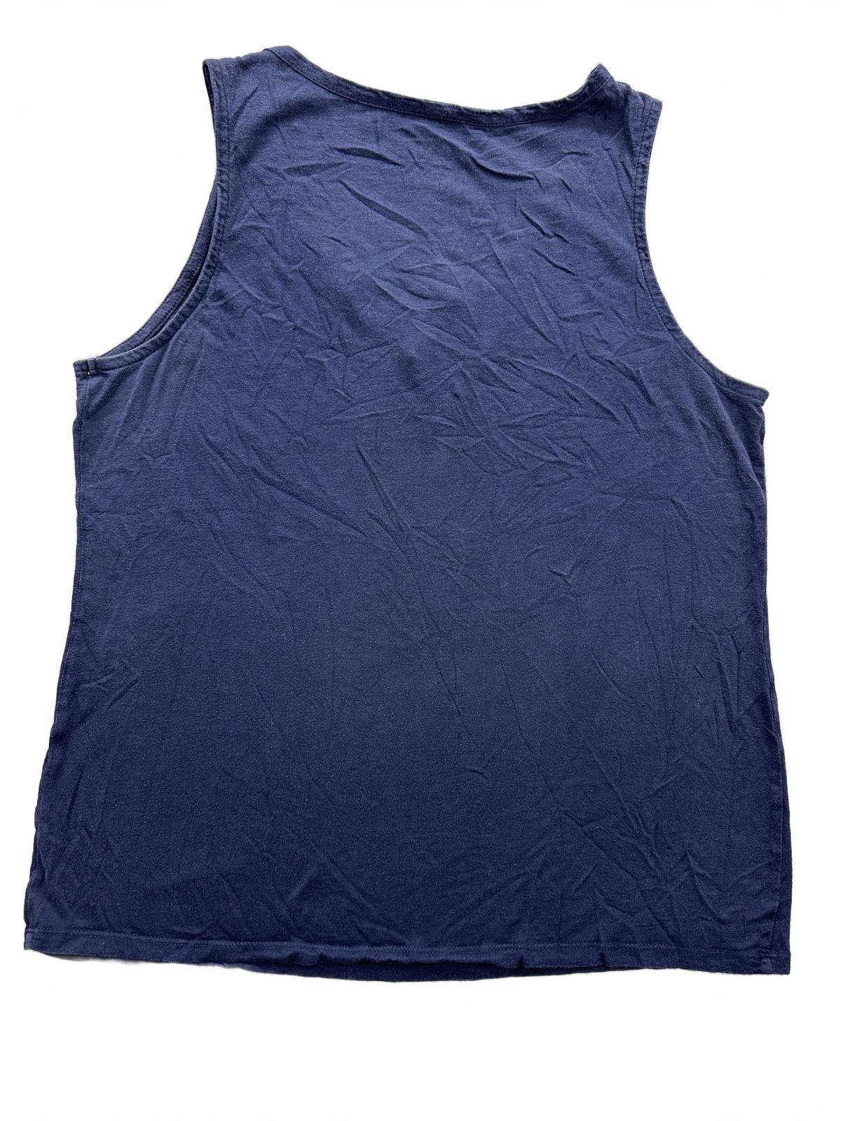 Merona Navy Blue Beaded V Neck Tank Top Casual Summer Cotton Shirt