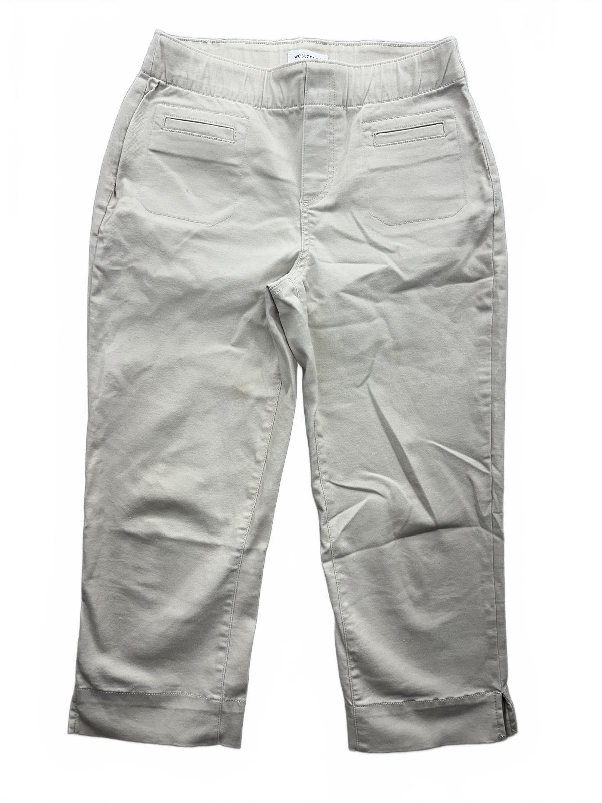 Westbound Petites Beige Capri Pants Cropped Tailored Fit Casual Semi Formal