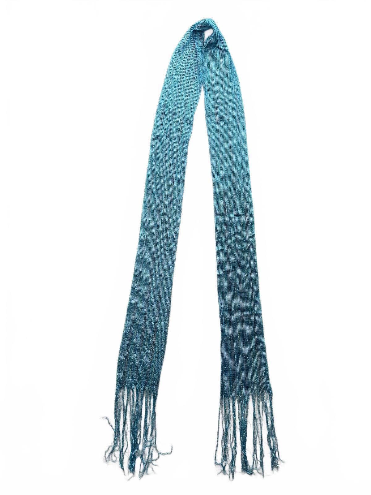 Vintage Sheer Blue Knit Scarf