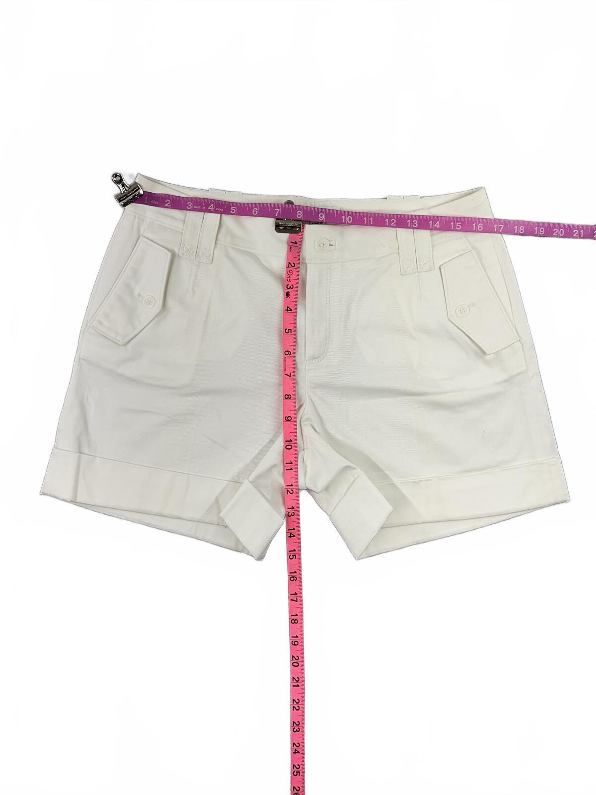 Banana Republic Martin Fit White Shorts Tailored Mid Rise