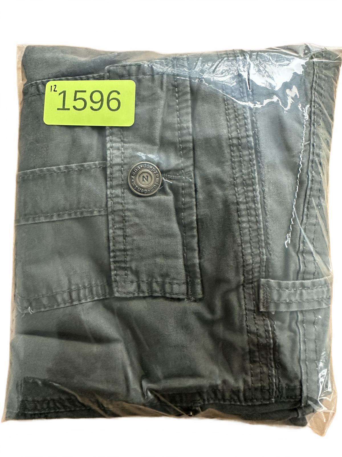 Zana Di Jeans Olive Green Cargo Shorts Casual Rolled Hem