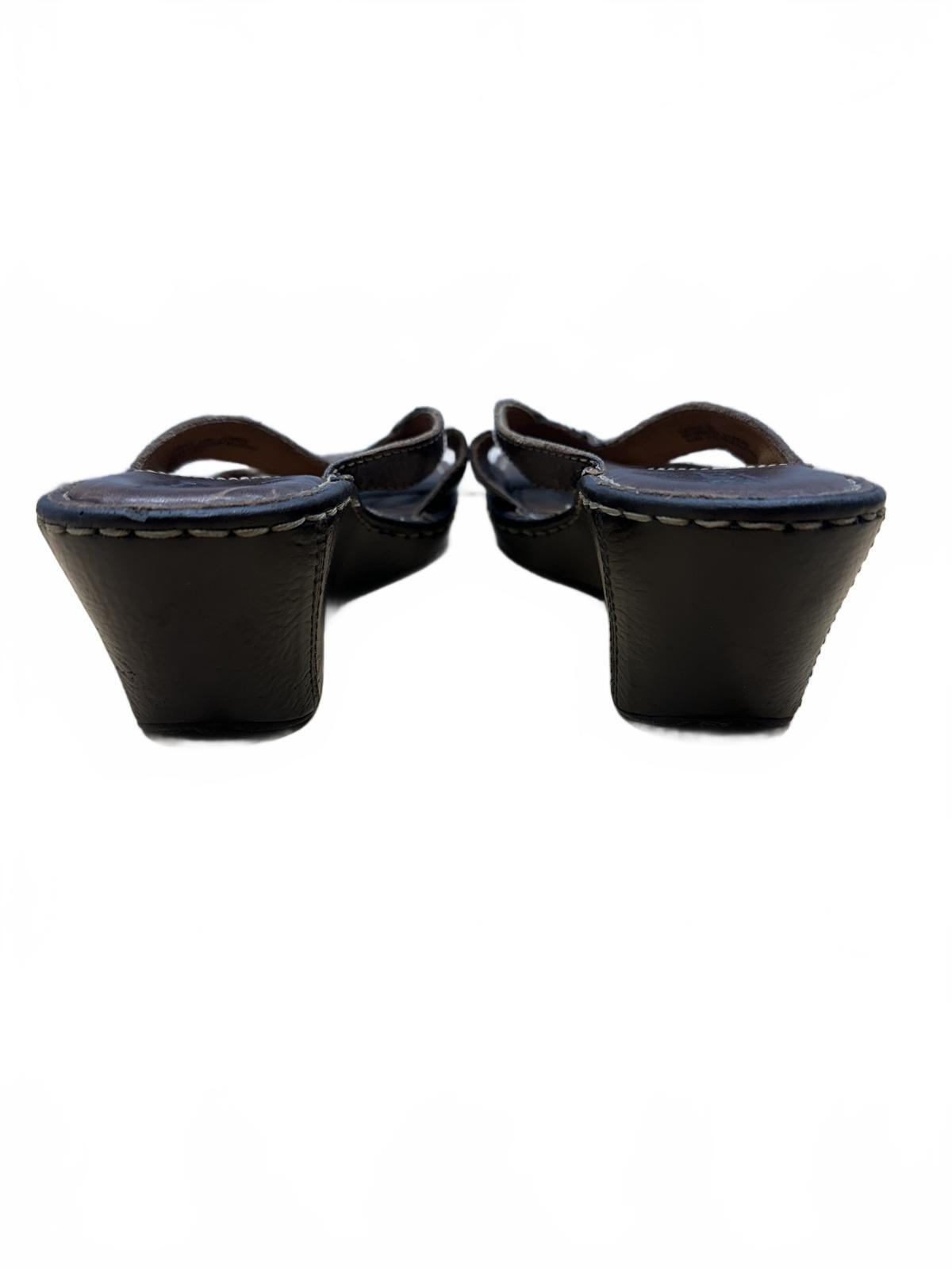 Born Brown Leather Wedge Sandals Classic Summer