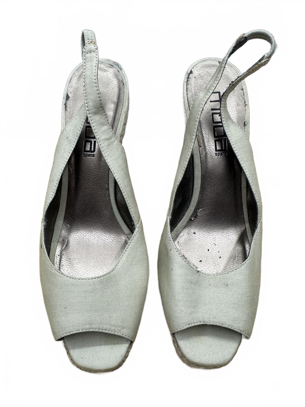 Moda International White Espadrille Wedge Slingback Sandals