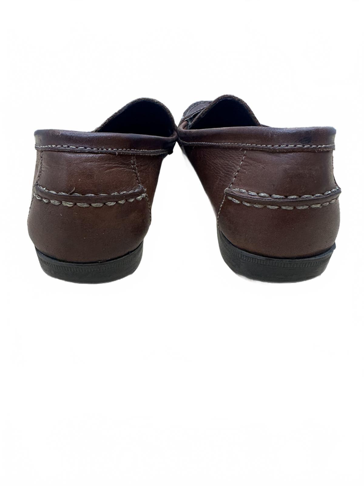 Basswood Brown Leather Loafers Classic Vintage Style Slip On Shoes
