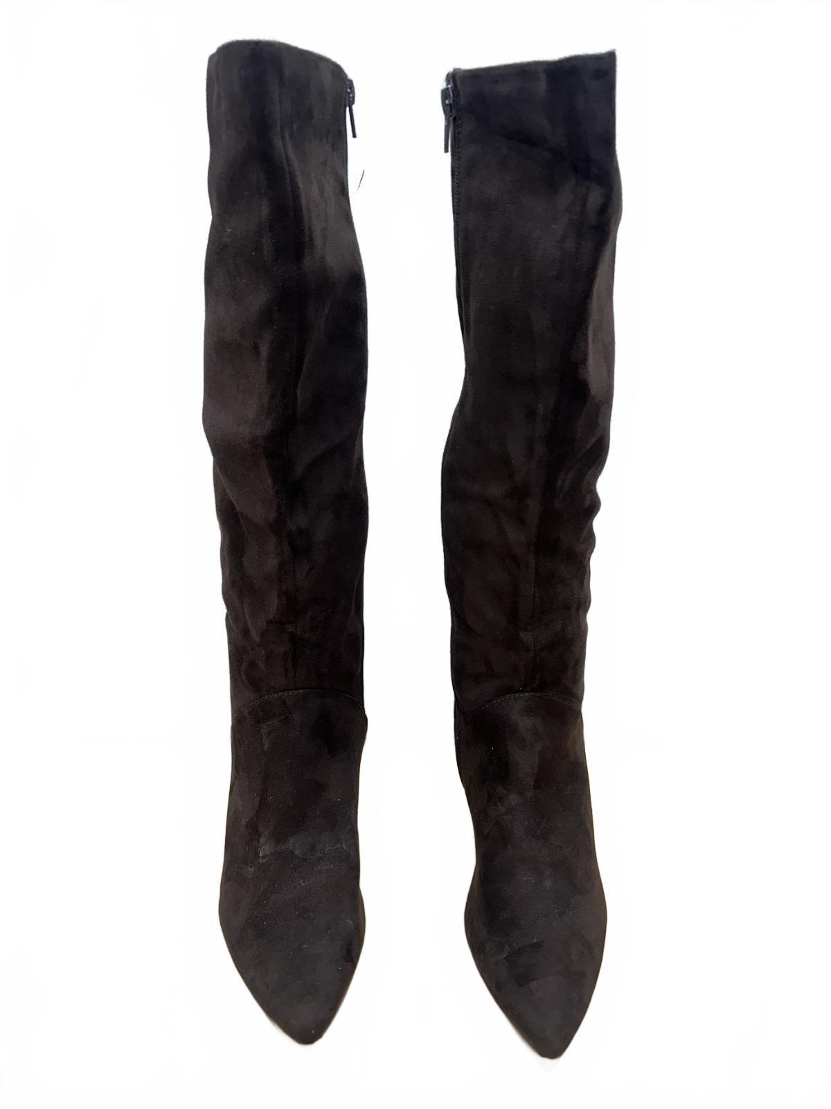 Dark Brown Suede Knee High Boots Vintage Chic Style