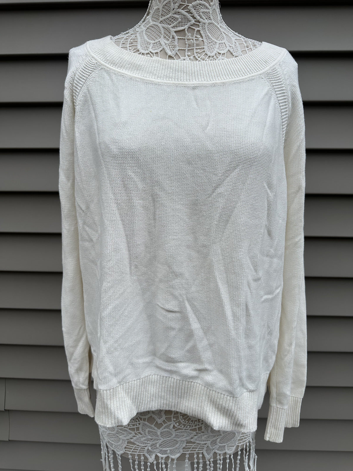 Banana Republic White Sweater Minimalist