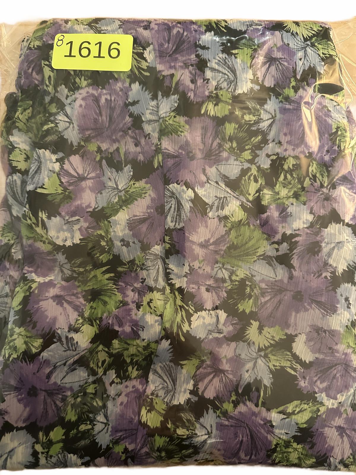 Covington Vintage Inspired Floral Midi Skirt Purple Green A Line