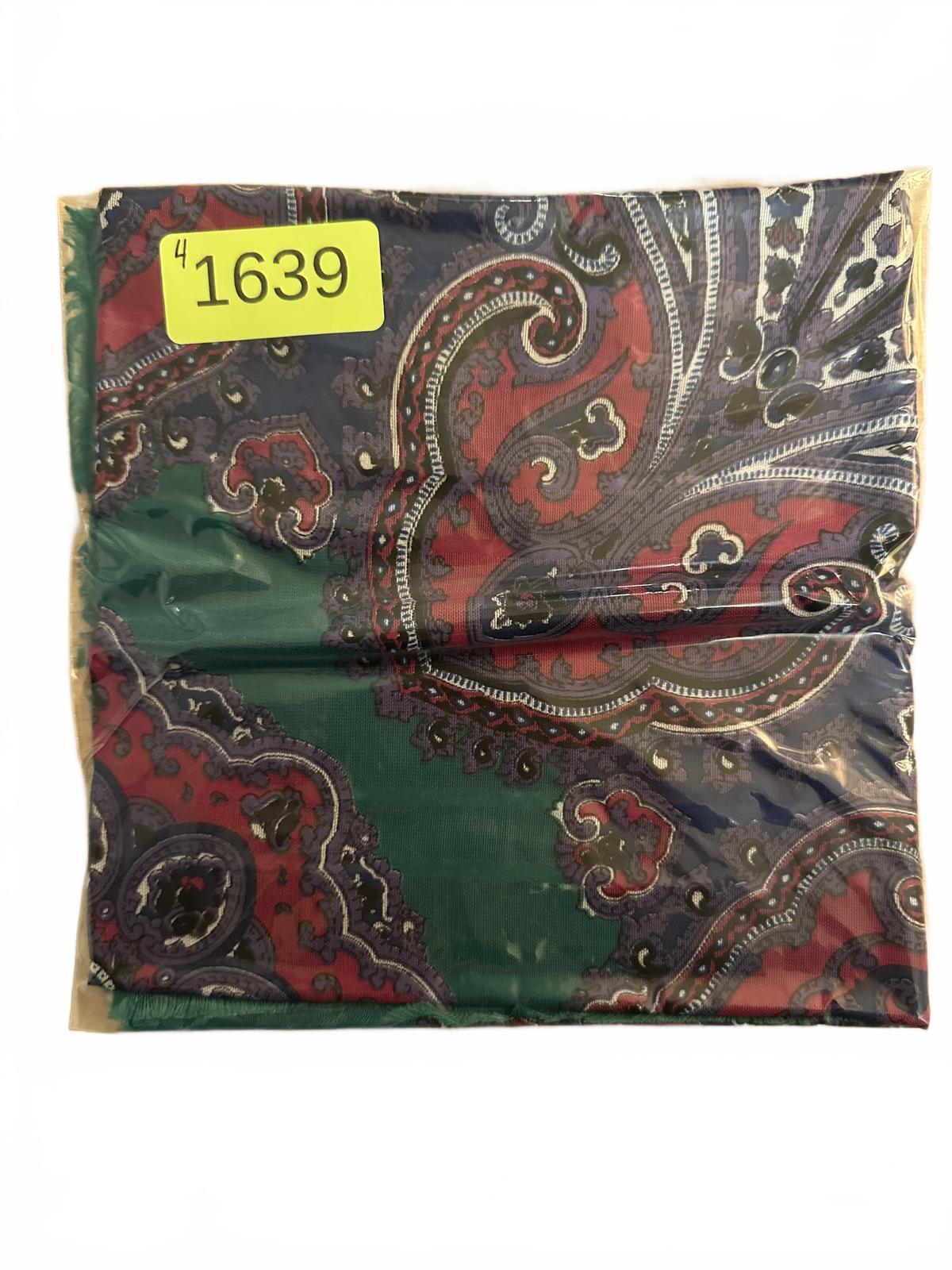 Vintage Bohemian Paisley Scarf Green Purple Pink Retro Accessory