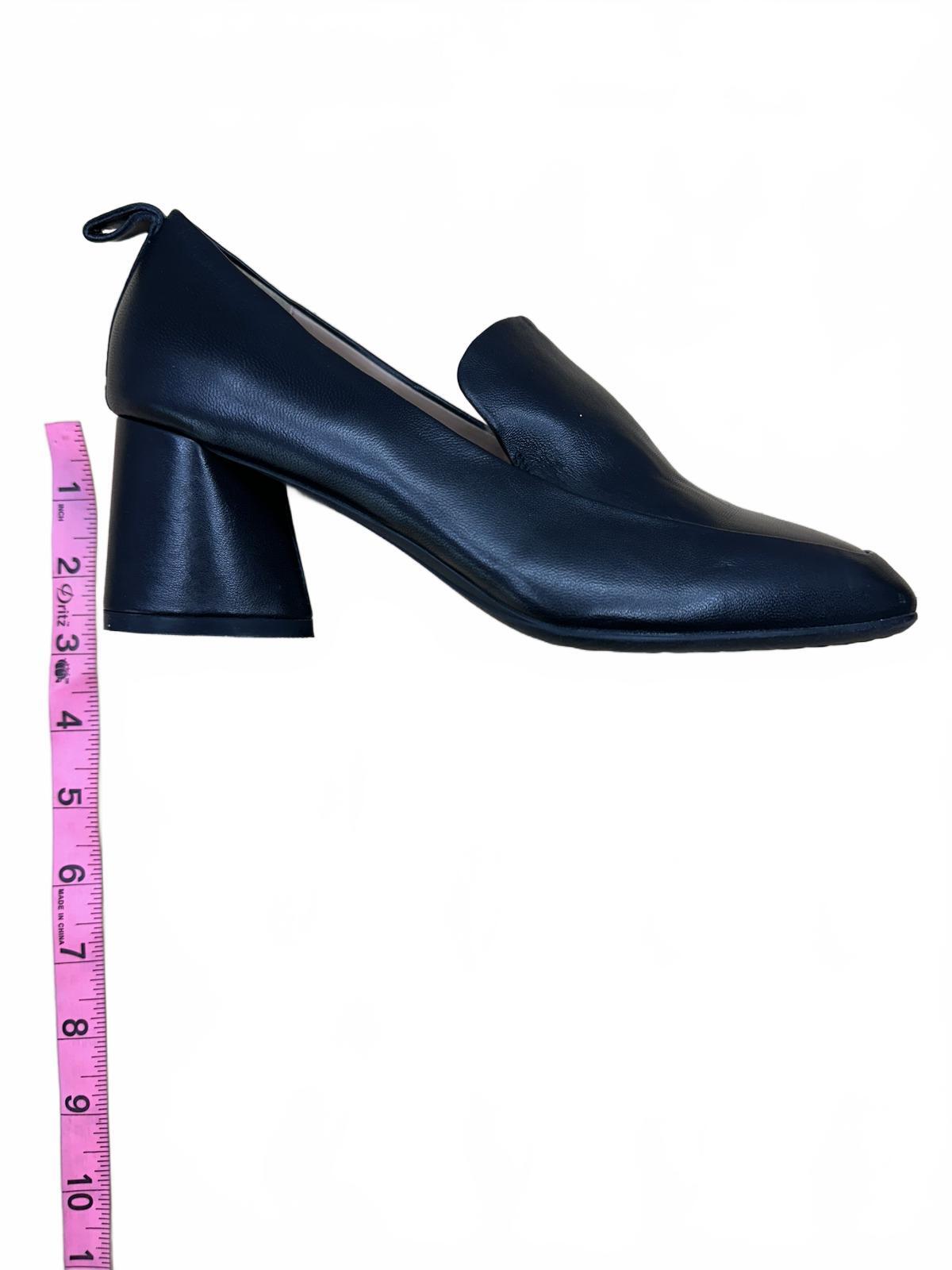 Aerosoles Black Leather Block Heel Pumps Classic