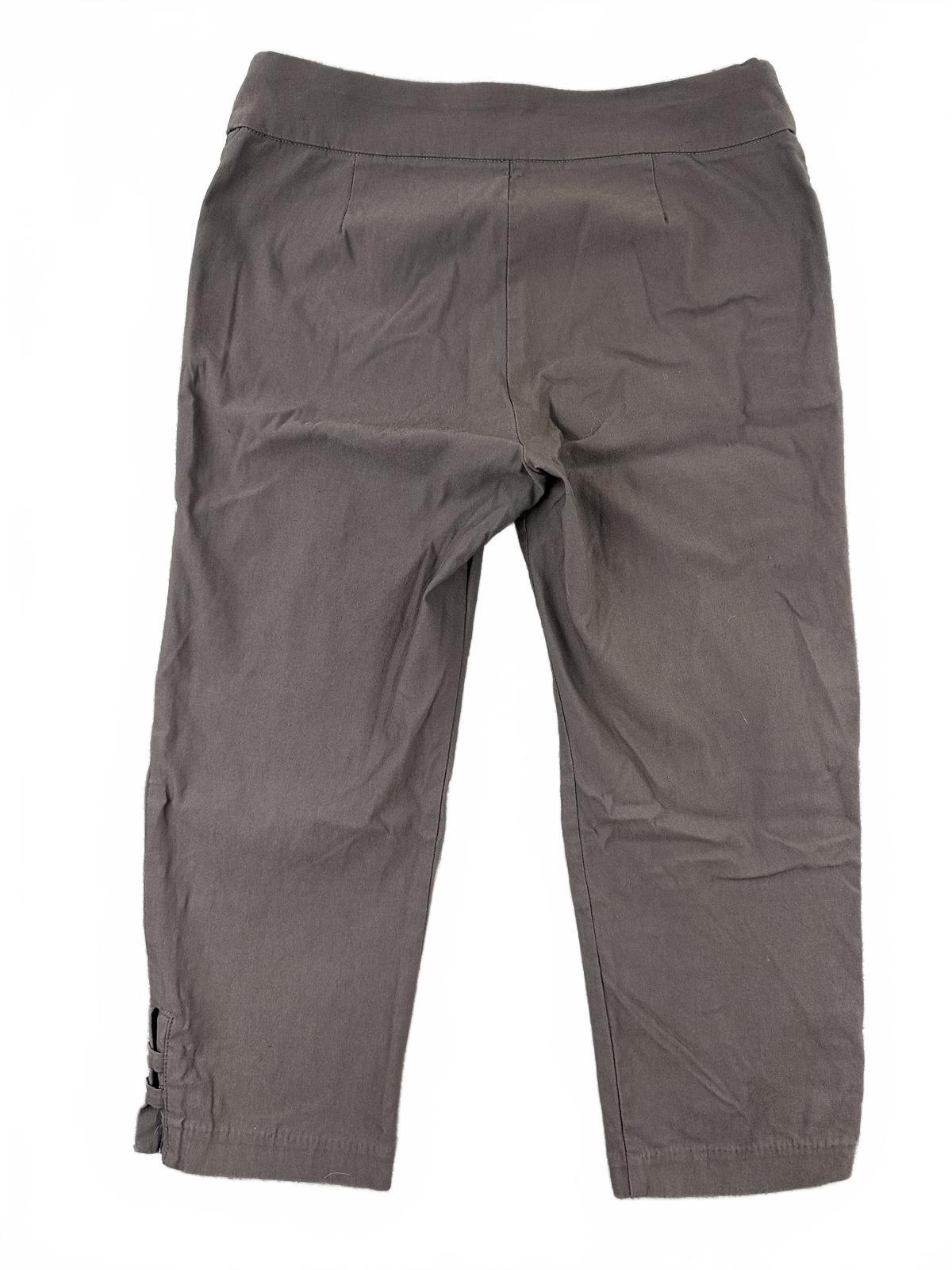 Lee Modern Series Gray Midrise Capri Pants with Side Buckle Detail