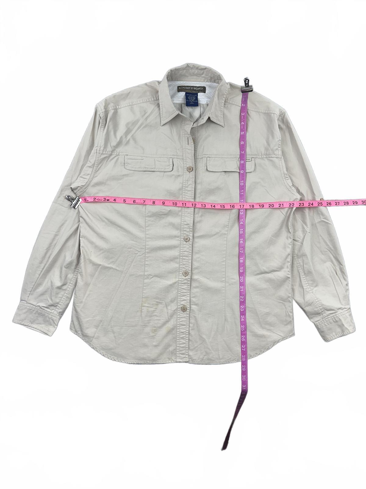 Ex Officio Adventure Button Up Shirt Beige Casual Travel Utility