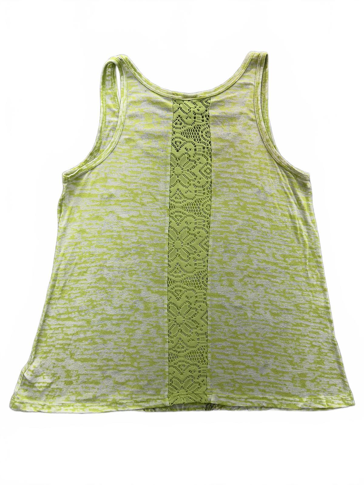 Vanity Green Boho Chic Lace Back Tank Top Vintage Inspired Summer