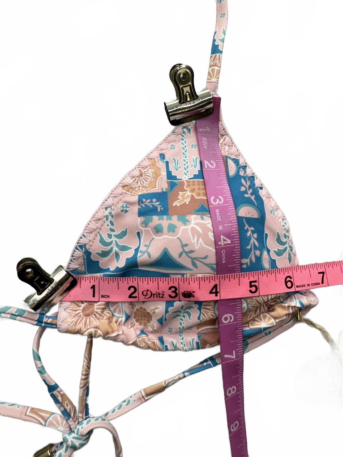 NWT Cabana Del Sol Pink Patchwork Two Piece Bikini Set