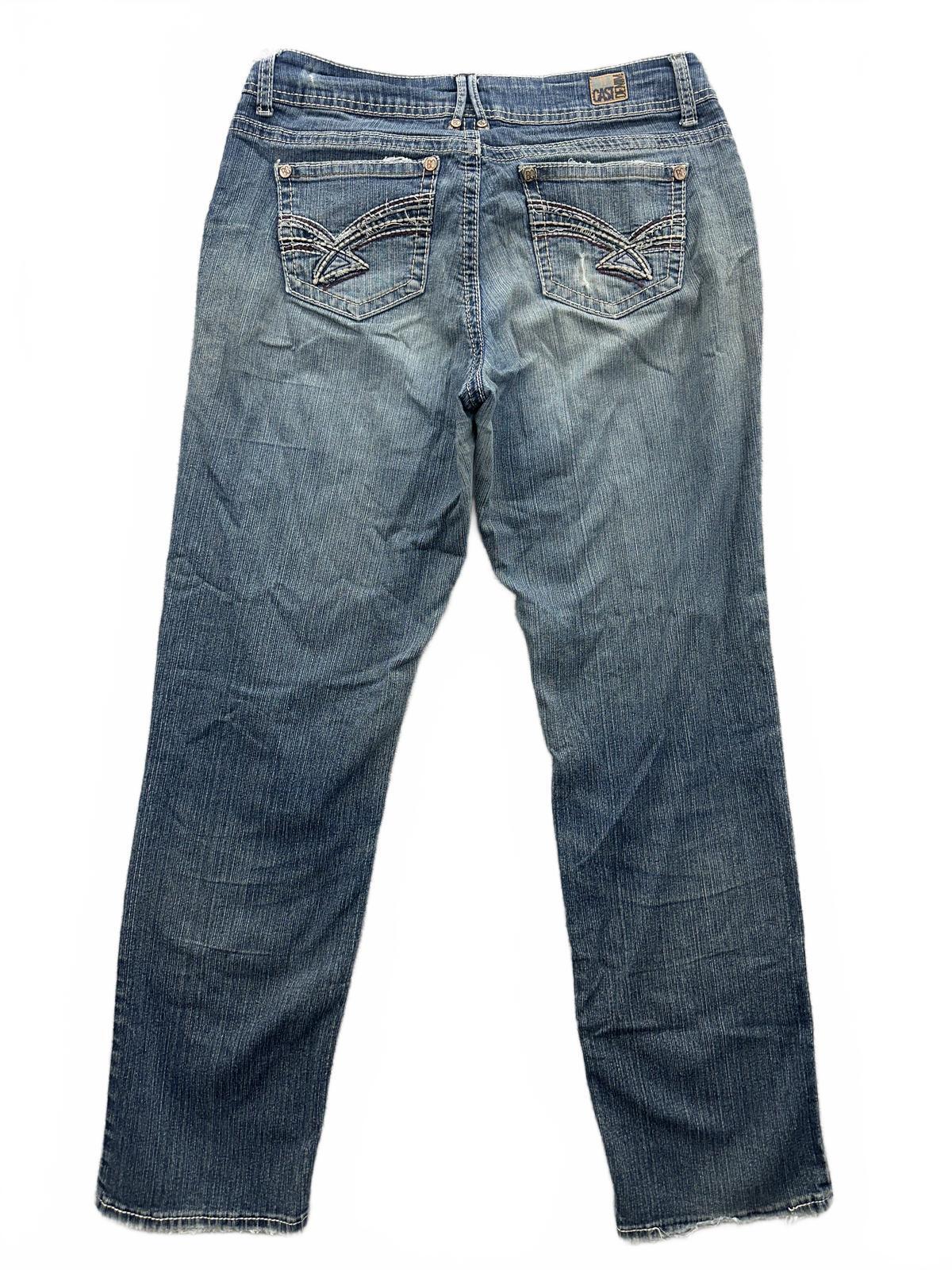 Blue Cast Denim Vintage Straight Leg Jeans Classic Denim Casual