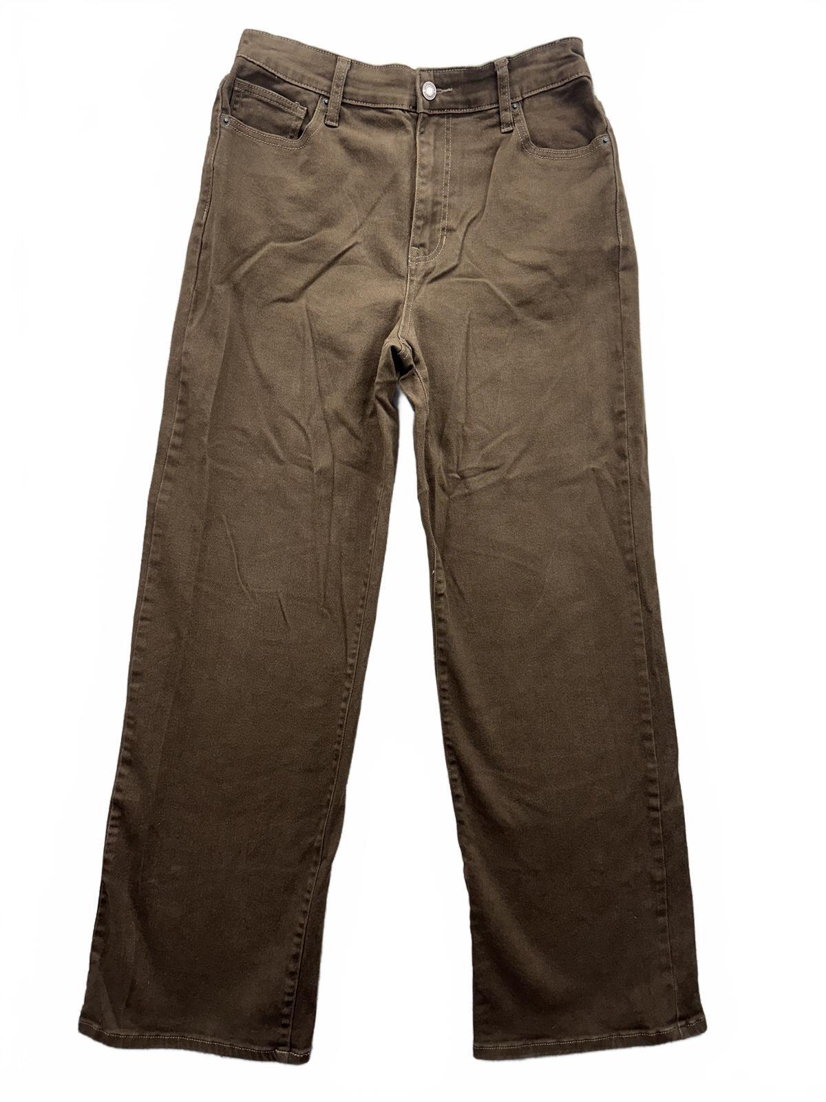 No Boundaries Brown Straight Leg Pants Casual Everyday Wear Elastic Waist
