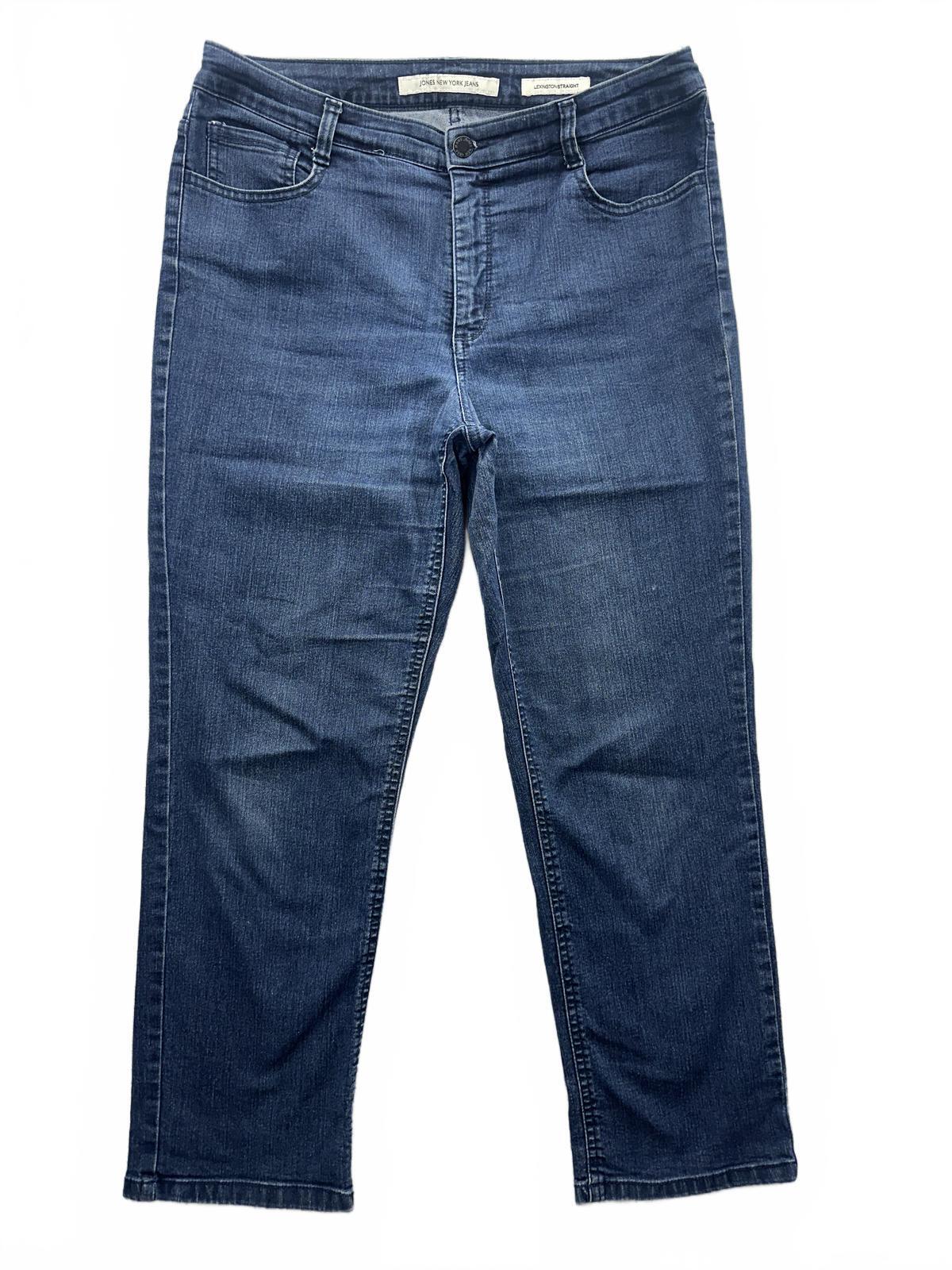 Jones New York Jeans Lexington Straight Medium Blue Denim Straight Leg