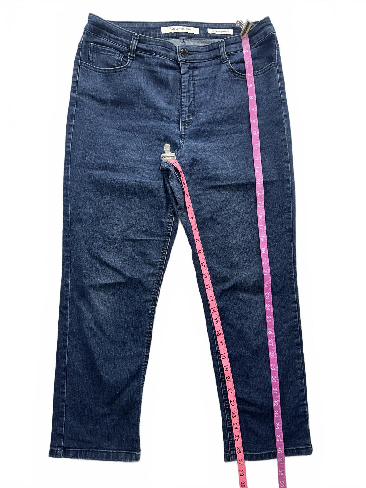 Jones New York Jeans Lexington Straight Medium Blue Denim Straight Leg