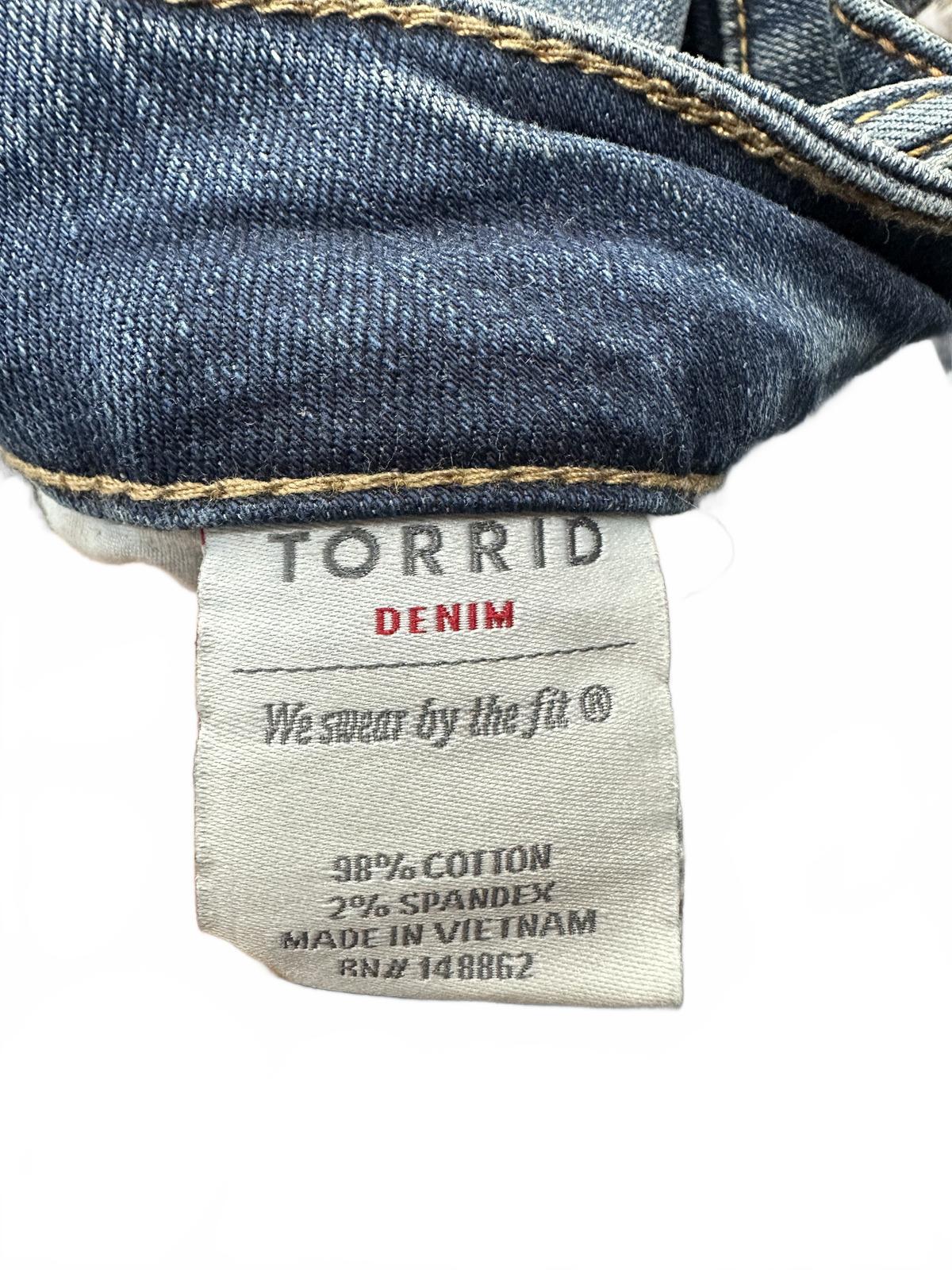 Torrid Distressed Denim Shorts Blue Ripped Y2K Style Casual