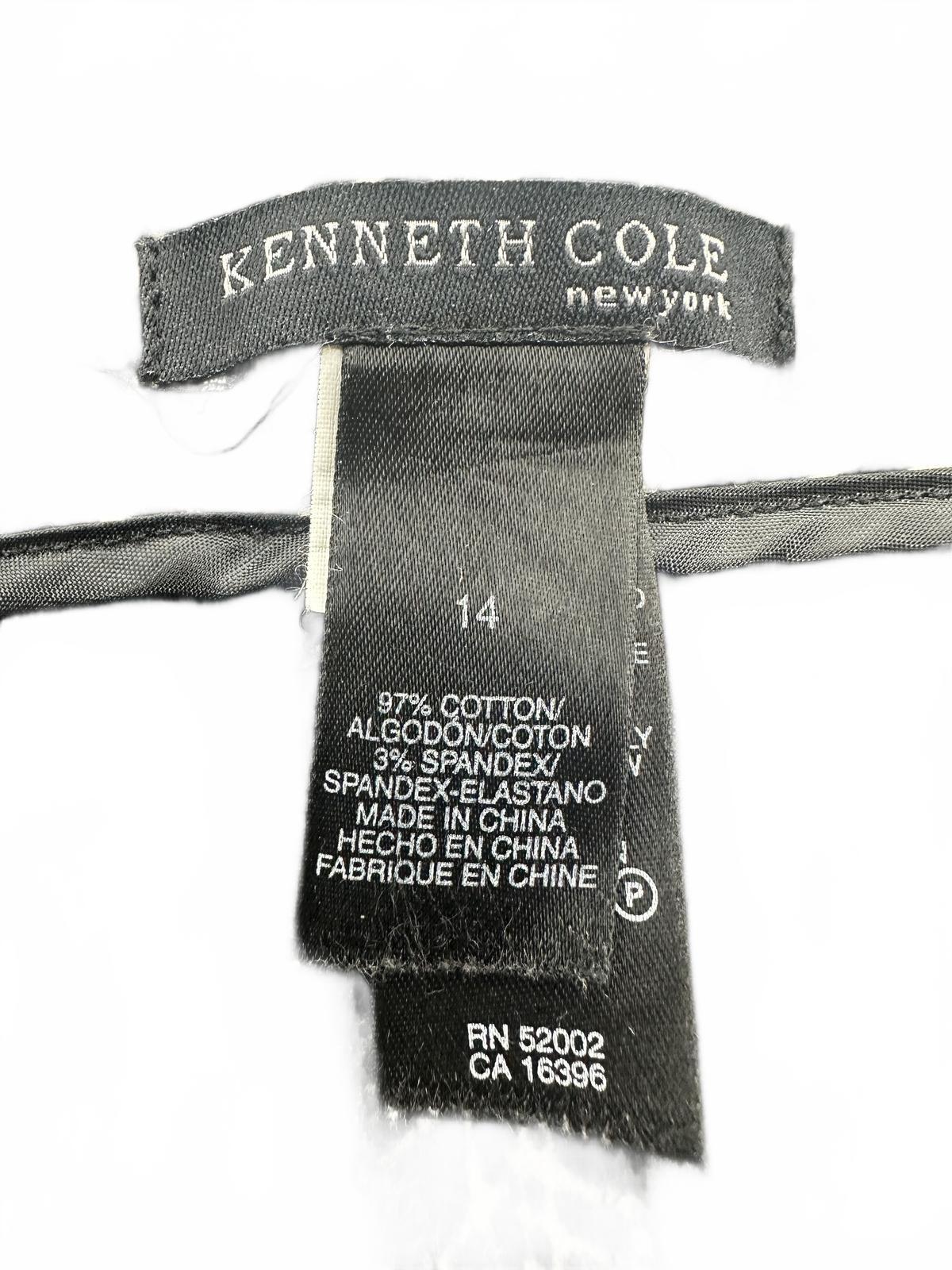 Kenneth Cole New York Black and White Abstract Pattern Flared Pants
