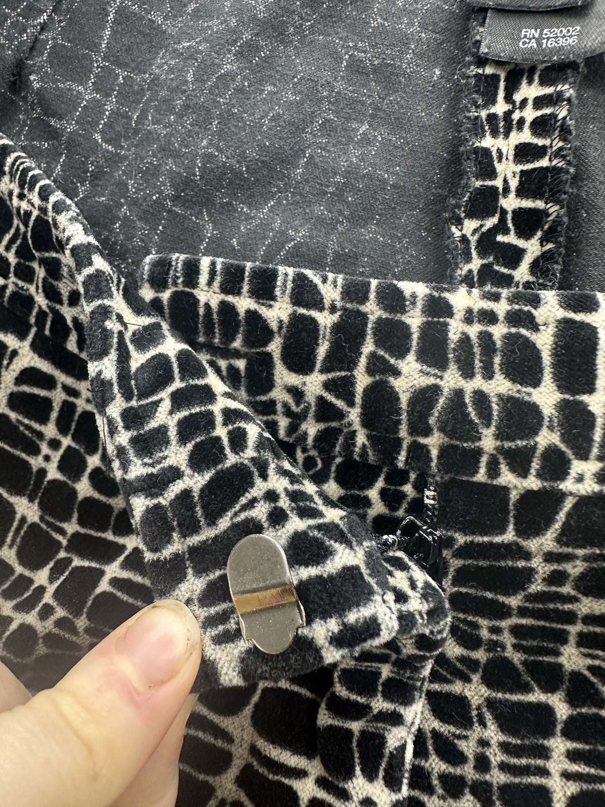 Kenneth Cole New York Black and White Abstract Pattern Flared Pants