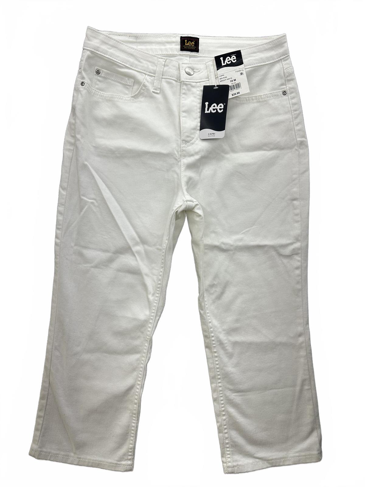 NWT Lee Capri Mid Rise Jeans Bright White