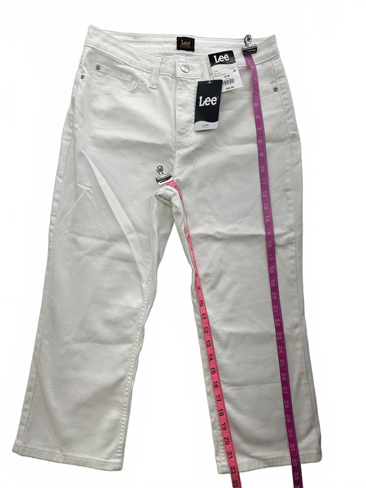 NWT Lee Capri Mid Rise Jeans Bright White