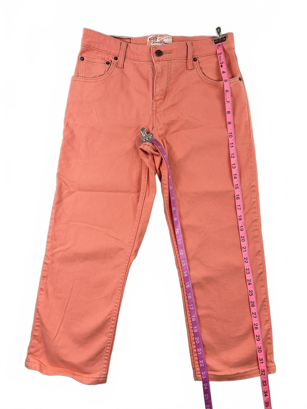 Levi Strauss Signature Coral Pink Stretch Cotton Jeans Straight Leg