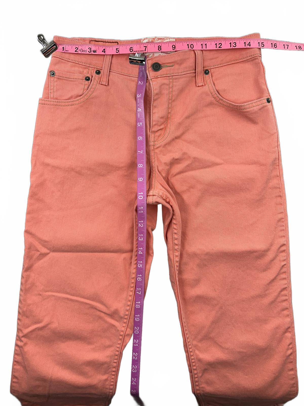 Levi Strauss Signature Coral Pink Stretch Cotton Jeans Straight Leg