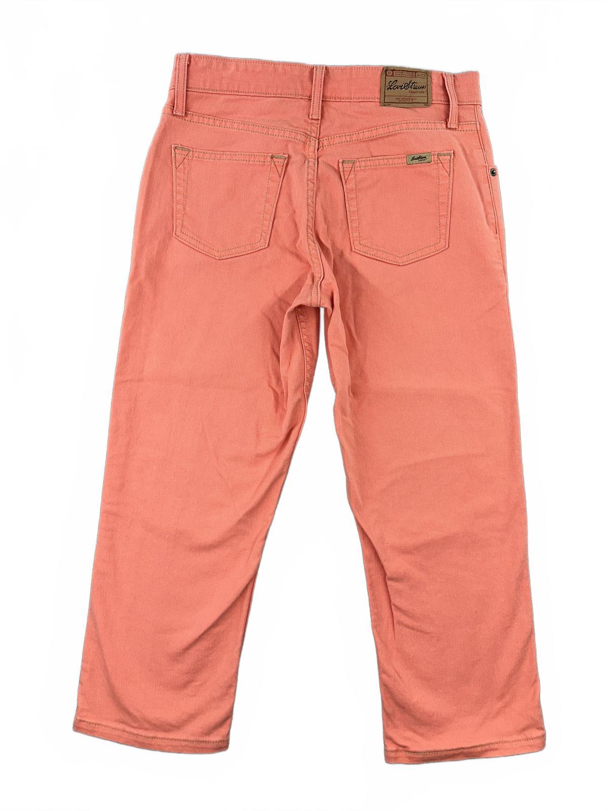 Levi Strauss Signature Coral Pink Stretch Cotton Jeans Straight Leg
