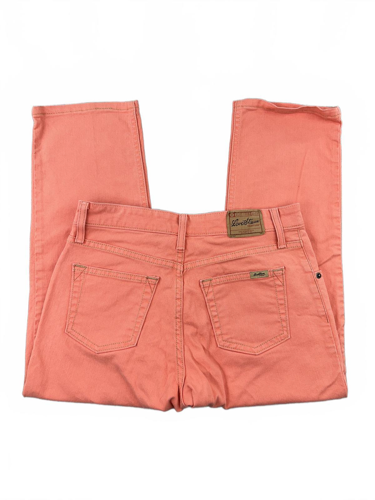 Levi Strauss Signature Coral Pink Stretch Cotton Jeans Straight Leg