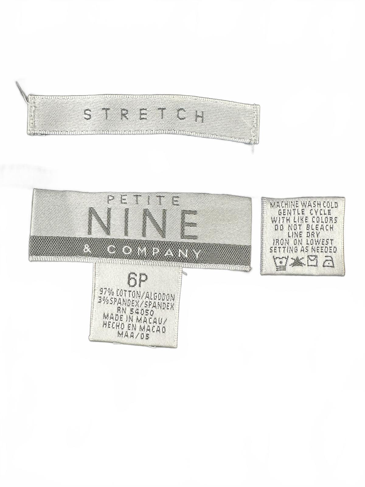 Nine & Co. Black Cropped Pants with White Floral Embroidery and Scalloped Hems