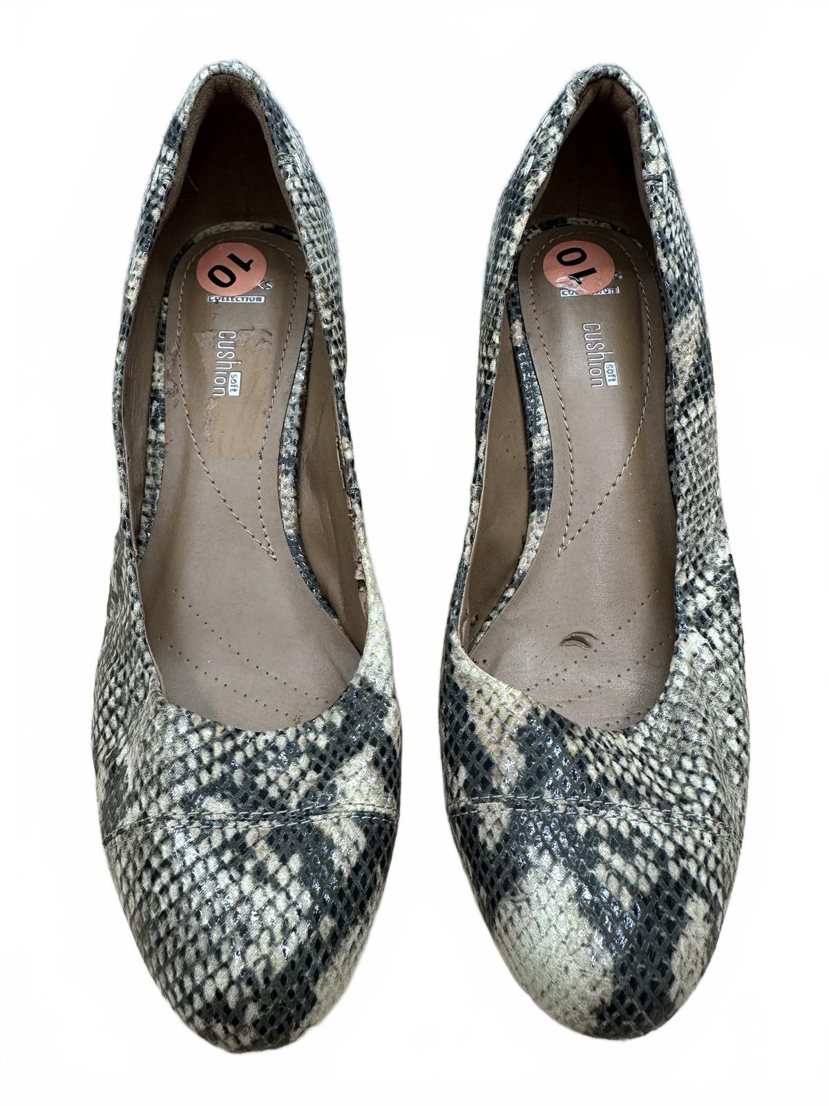 Clarks Snake Print Wedge Pumps Comfortable Chic Statement Footwear