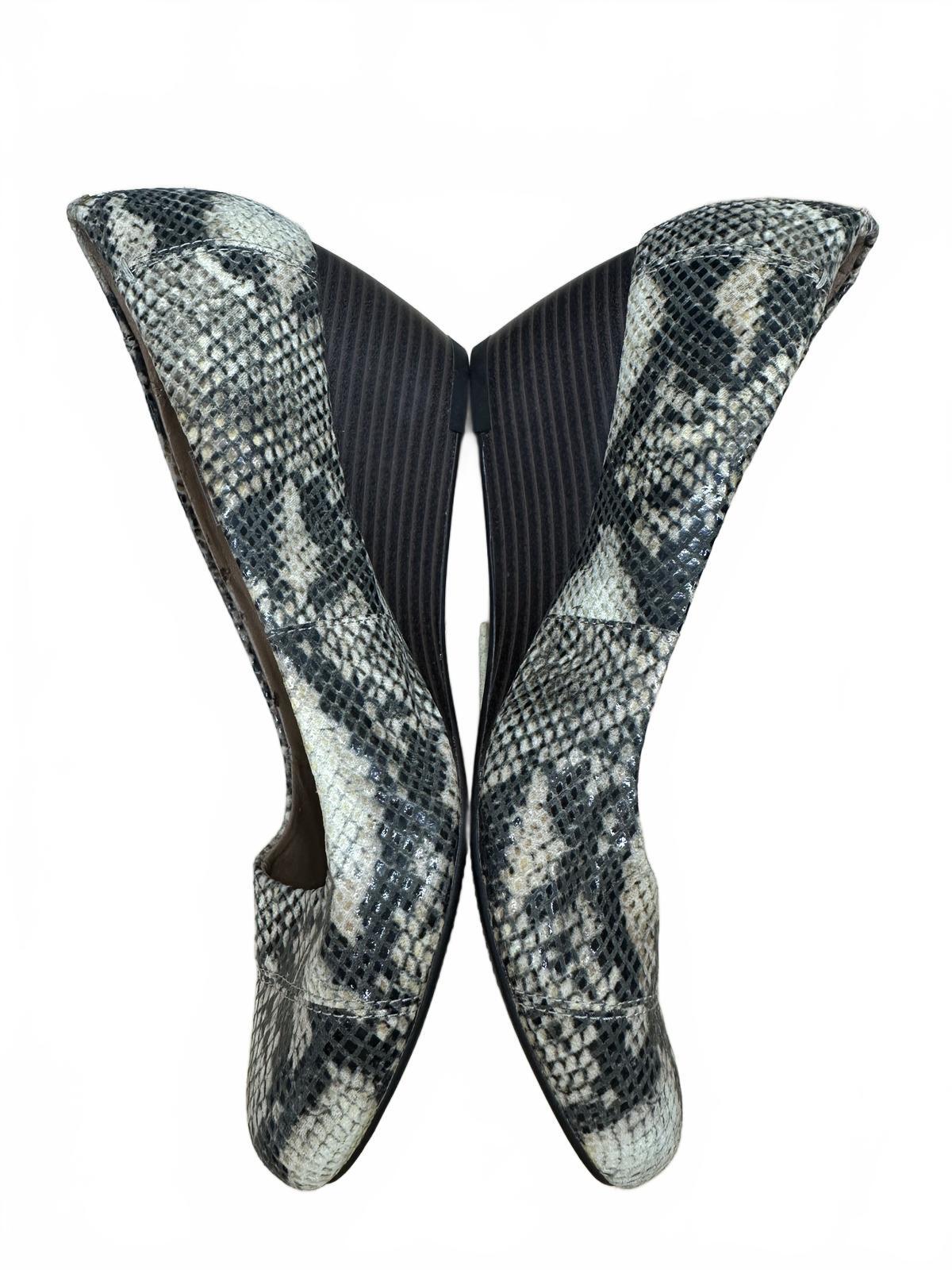 Clarks Snake Print Wedge Pumps Comfortable Chic Statement Footwear