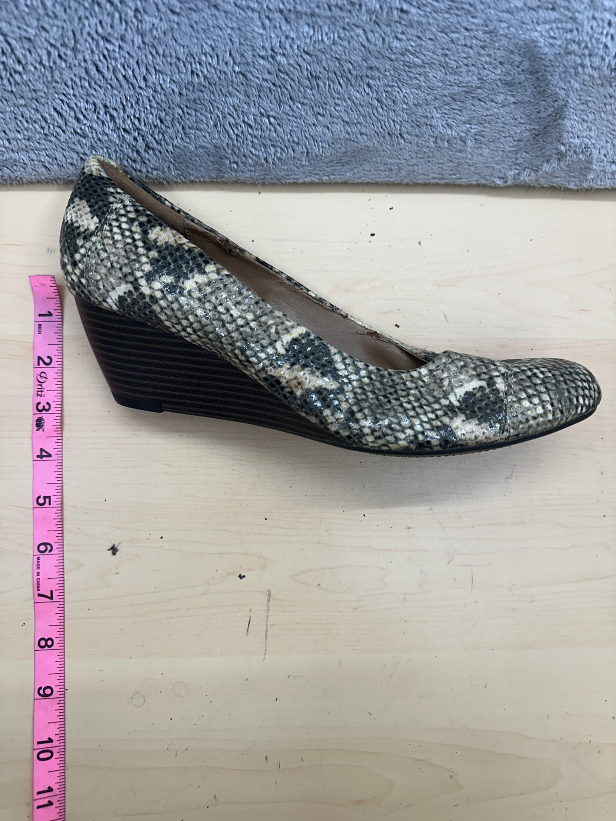 Clarks Snake Print Wedge Pumps Comfortable Chic Statement Footwear