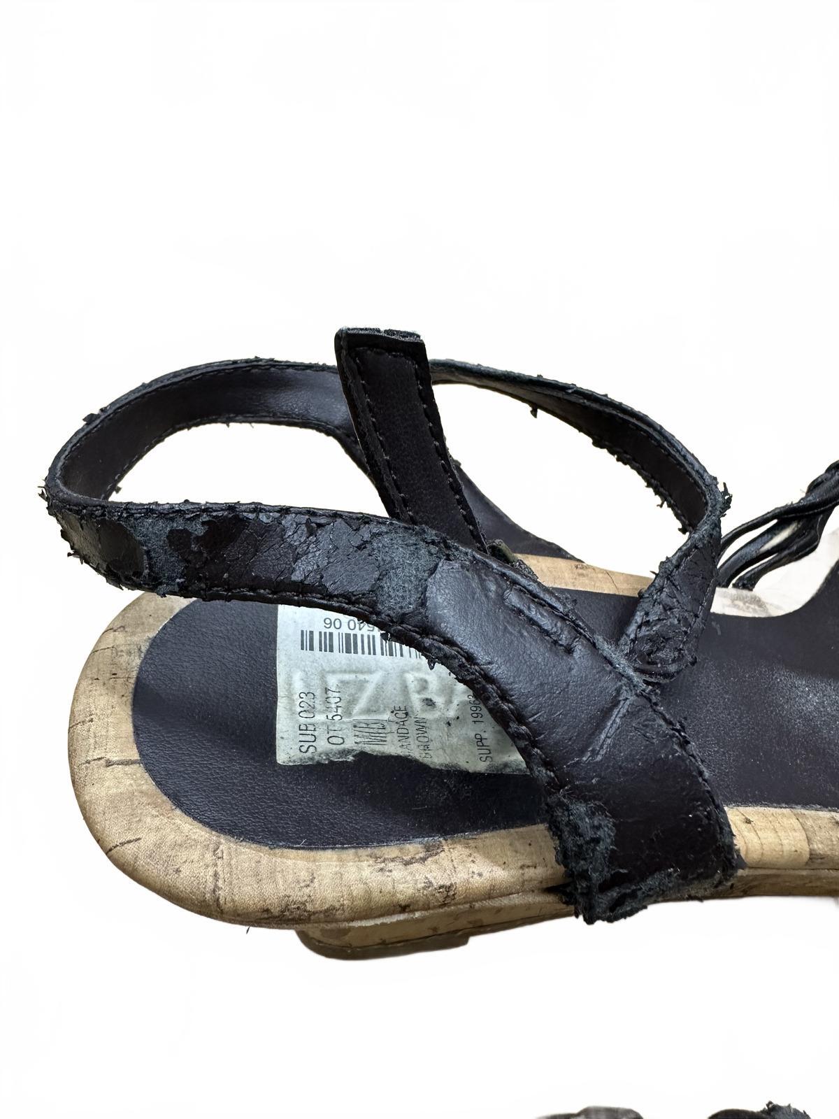 Liz Baker Brown Strappy Cork Wedge Sandals