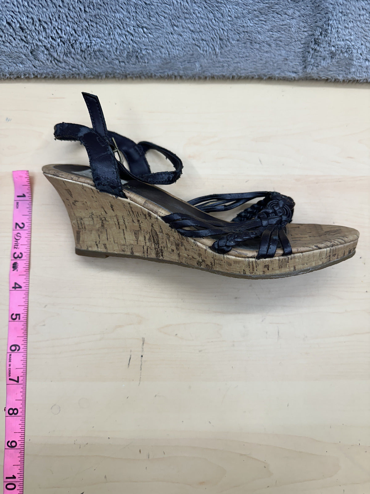 Liz Baker Brown Strappy Cork Wedge Sandals