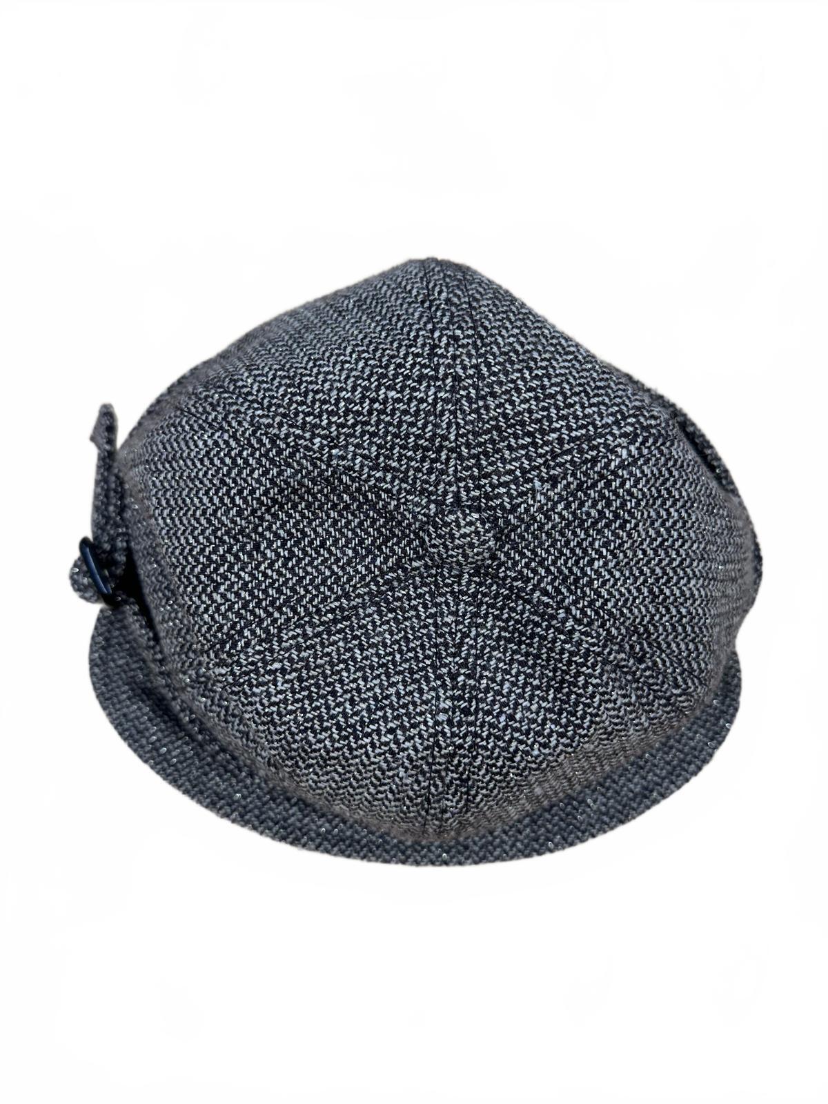 Vintage Brown Tweed Wool Cloche Hat with Buckle Detail
