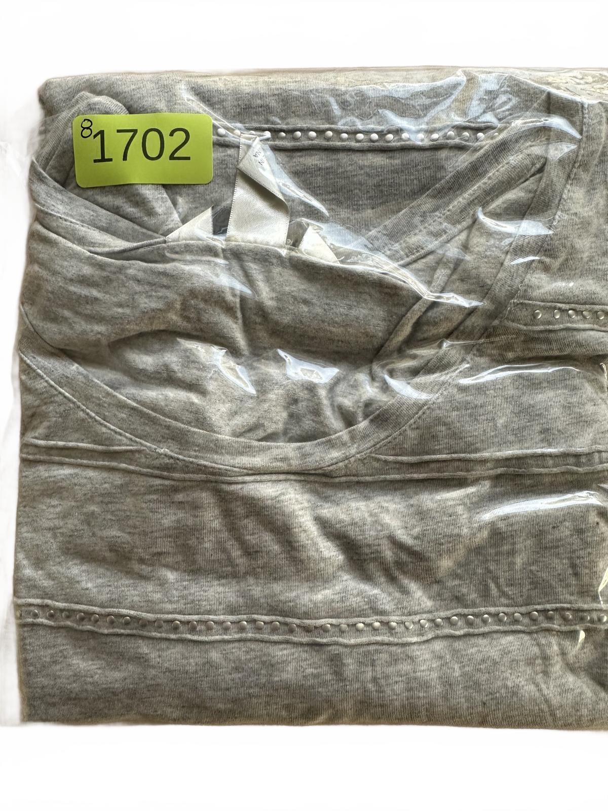 CJ Banks Light Gray Tunic Top Casual 3/4 Sleeve
