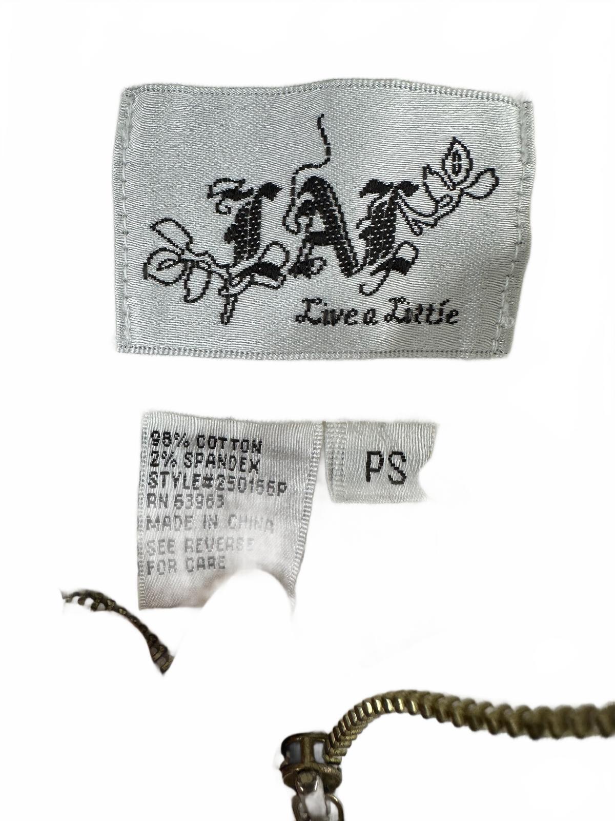 Live a Little White Zip Up Jacket Y2K Casual Preppy