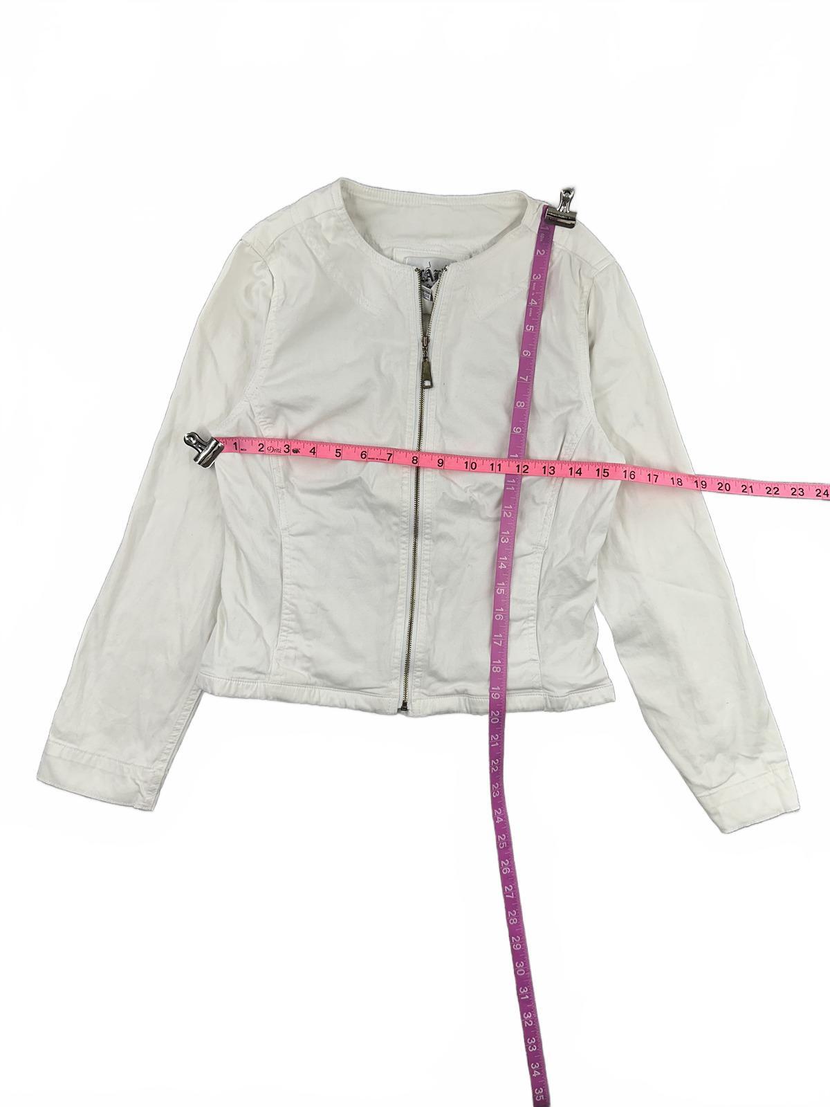 Live a Little White Zip Up Jacket Y2K Casual Preppy