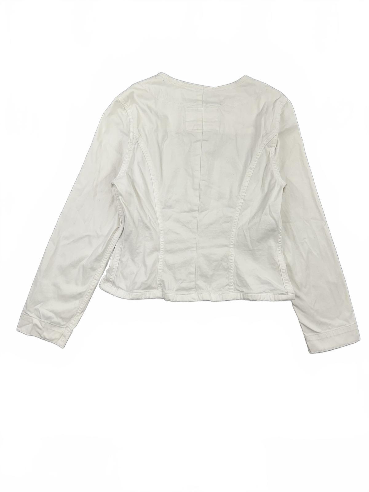 Live a Little White Zip Up Jacket Y2K Casual Preppy