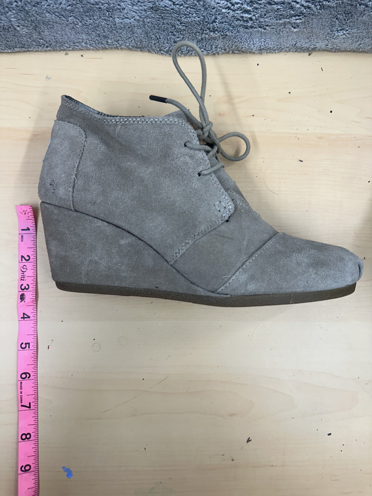 TOMS Suede Wedge Ankle Boots
